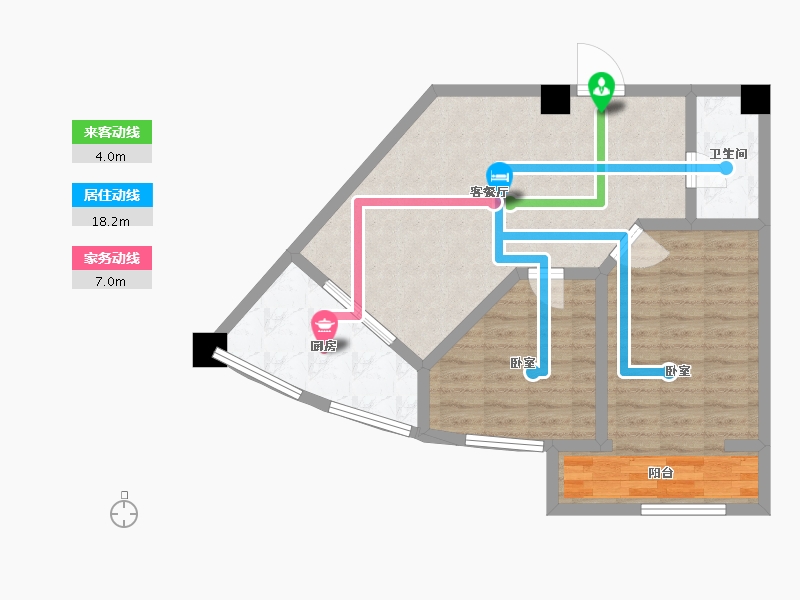 河南省-郑州市-鸿盛新城4期青春里-74.04-户型库-动静线