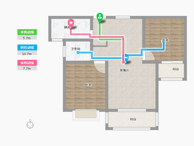 河南省-安阳市-汤阴源恒现代城-84.54-户型库-动静线