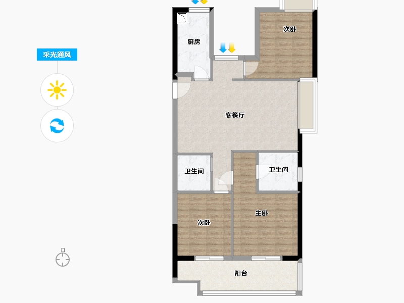 福建省-福州市-乌山九巷-94.00-户型库-采光通风