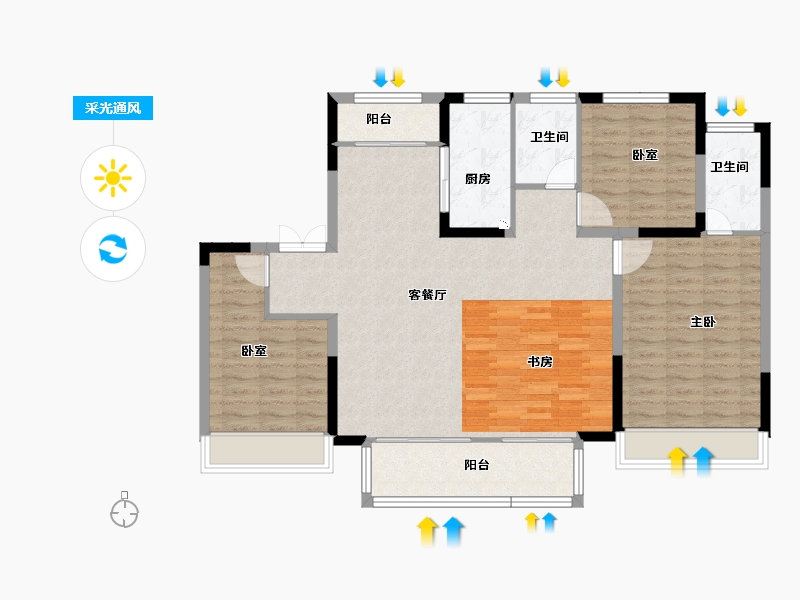 河南省-焦作市-建业星天地-115.07-户型库-采光通风