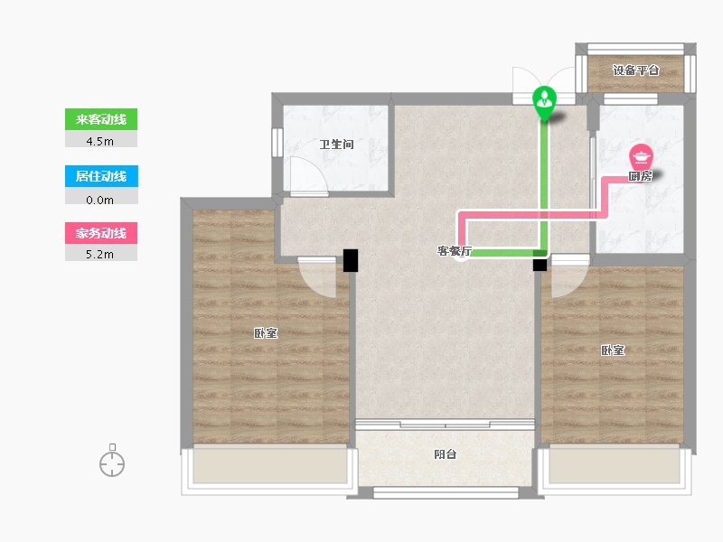 浙江省-绍兴市-勤业阳光龙庭-72.00-户型库-动静线