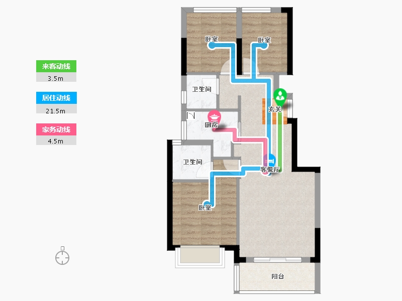 福建省-漳州市-角美宝嘉誉峰-68.12-户型库-动静线