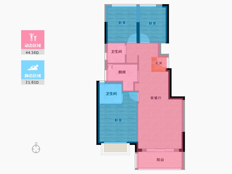 福建省-漳州市-角美宝嘉誉峰-68.12-户型库-动静分区