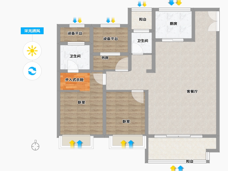 河南省-安阳市-建业多伦天筑-102.00-户型库-采光通风