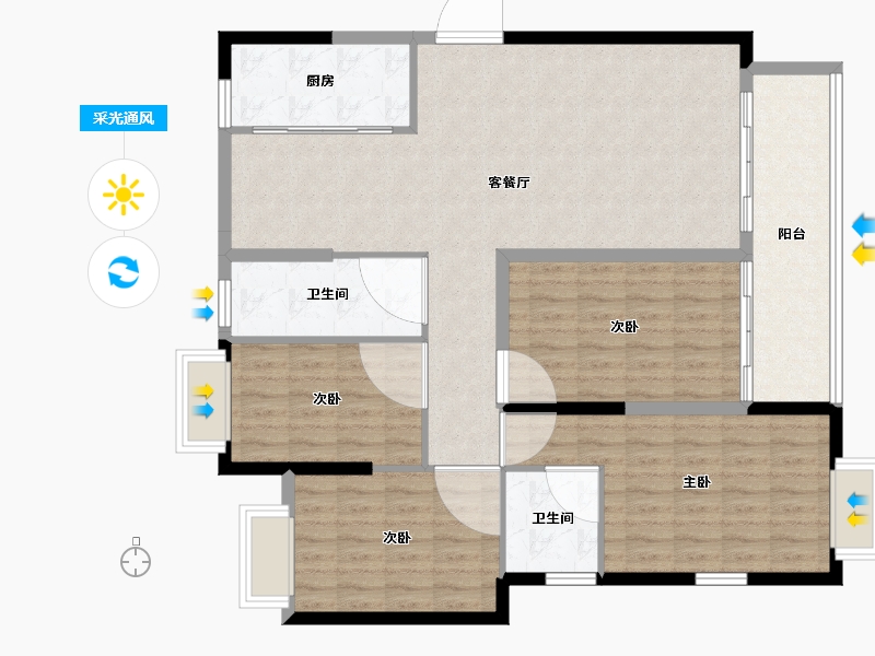 福建省-南平市-太阳名郡-117.99-户型库-采光通风