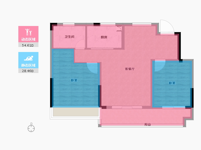 安徽省-合肥市-金科庐州樾-74.22-户型库-动静分区