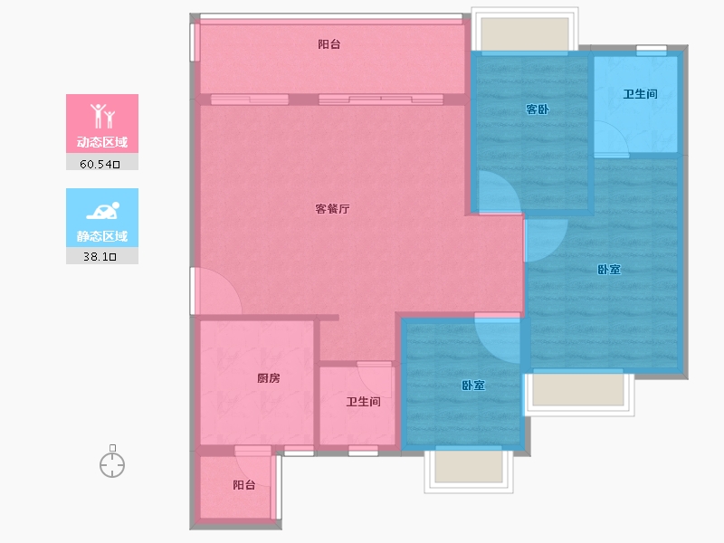 福建省-龙岩市-连城恒大悦澜湾-89.21-户型库-动静分区