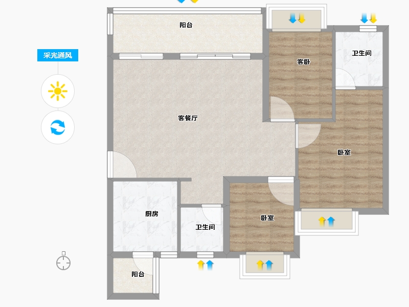 福建省-龙岩市-连城恒大悦澜湾-89.21-户型库-采光通风