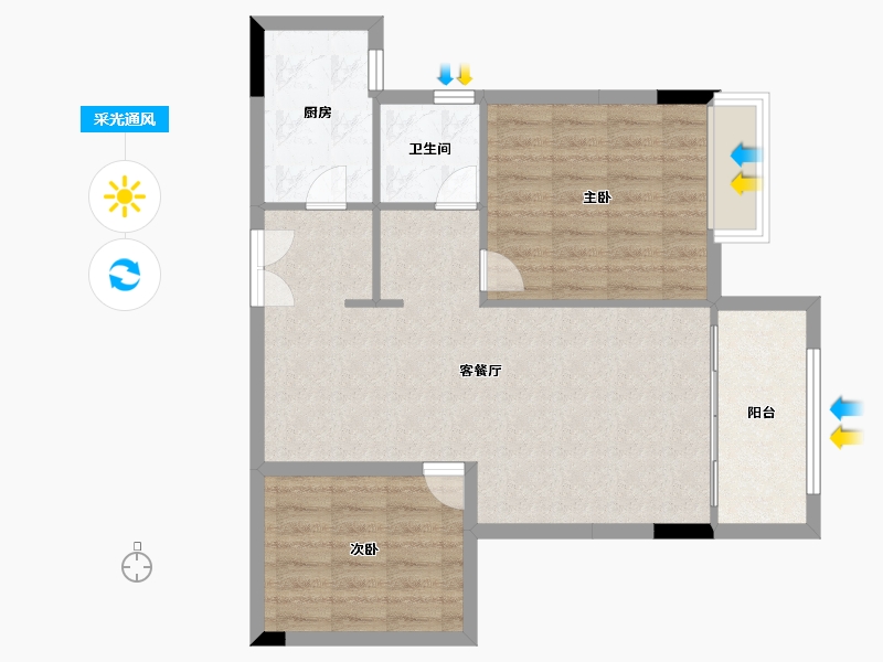 福建省-南平市-荣成凤凰华府-70.00-户型库-采光通风