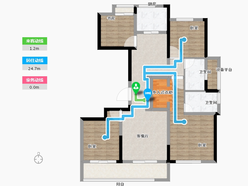 福建省-龙岩市-绿城·蘭园-103.00-户型库-动静线