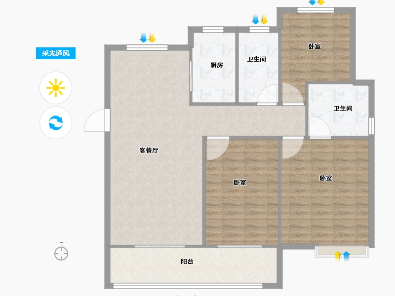 河南省-安阳市-利源迎宾壹号-109.00-户型库-采光通风