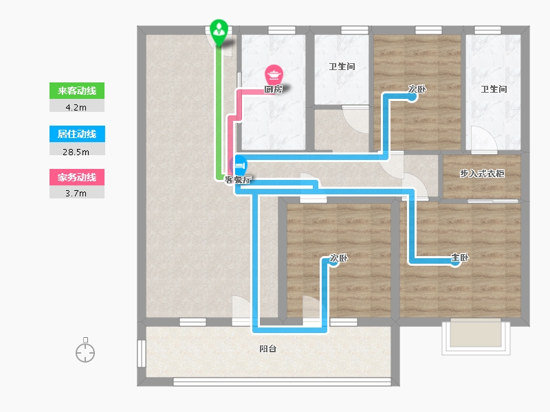 山东省-青岛市-万科新都会-94.01-户型库-动静线