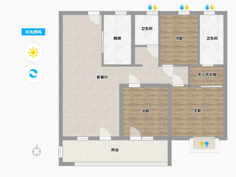 山东省-青岛市-万科新都会-94.01-户型库-采光通风