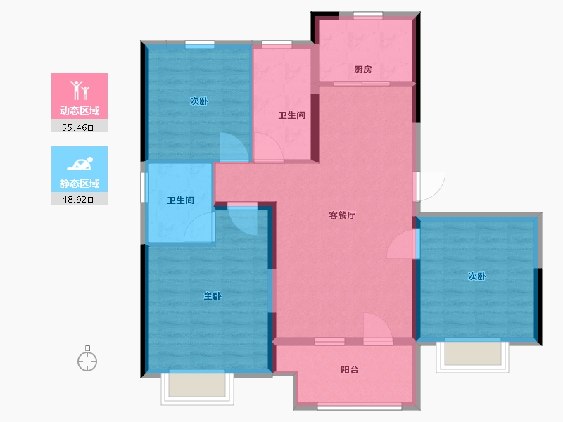 山东省-青岛市-国际海洋智区 云府-94.00-户型库-动静分区