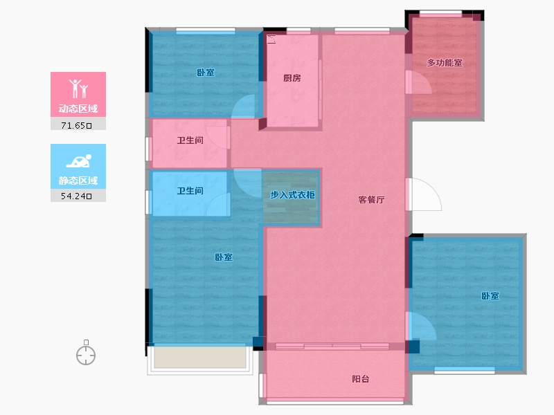 河南省-郑州市-碧桂园中央公园-113.90-户型库-动静分区