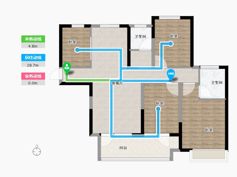 山东省-菏泽市-信友天润府-109.01-户型库-动静线