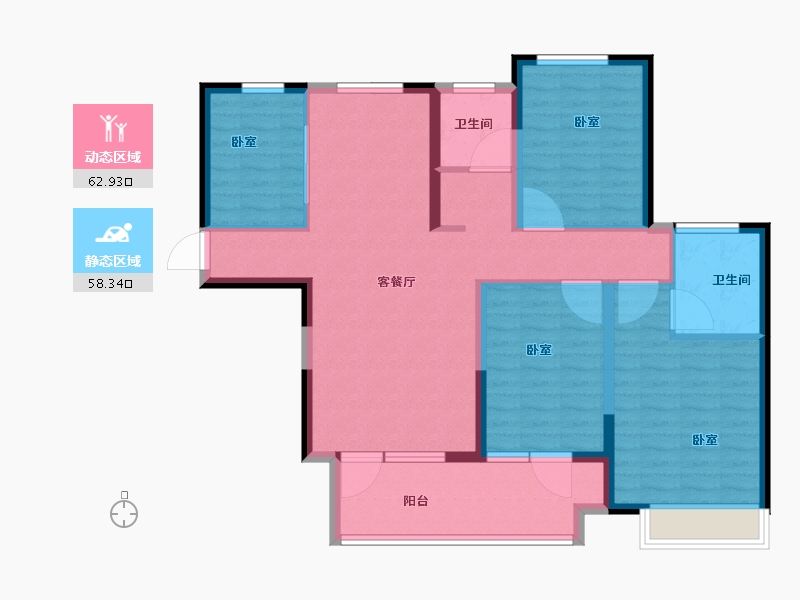 山东省-菏泽市-信友天润府-109.01-户型库-动静分区