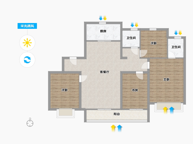 山东省-青岛市-中建锦绣天地-113.99-户型库-采光通风