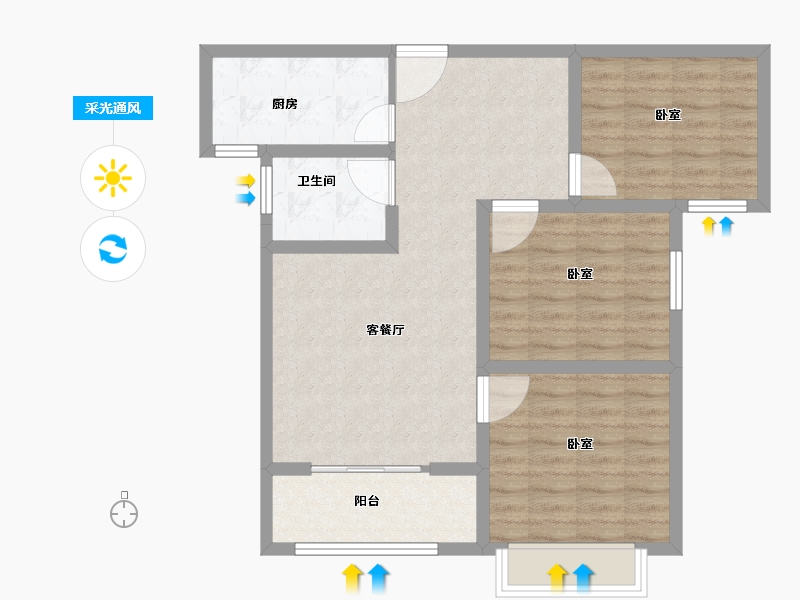 河南省-安阳市-上城公馆北郡-82.00-户型库-采光通风