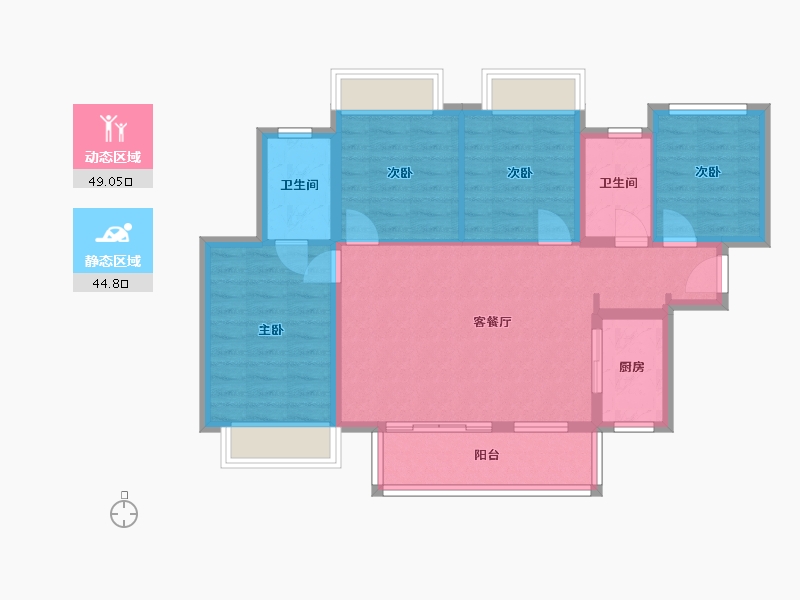 广西壮族自治区-南宁市-印象愉景湾-83.76-户型库-动静分区