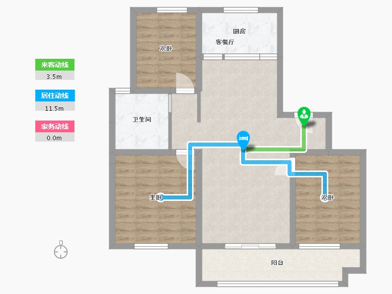 山东省-潍坊市-龙港育秀园-86.43-户型库-动静线