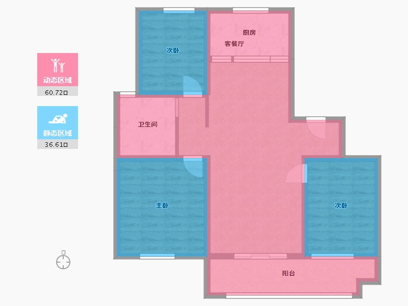 山东省-潍坊市-龙港育秀园-86.43-户型库-动静分区