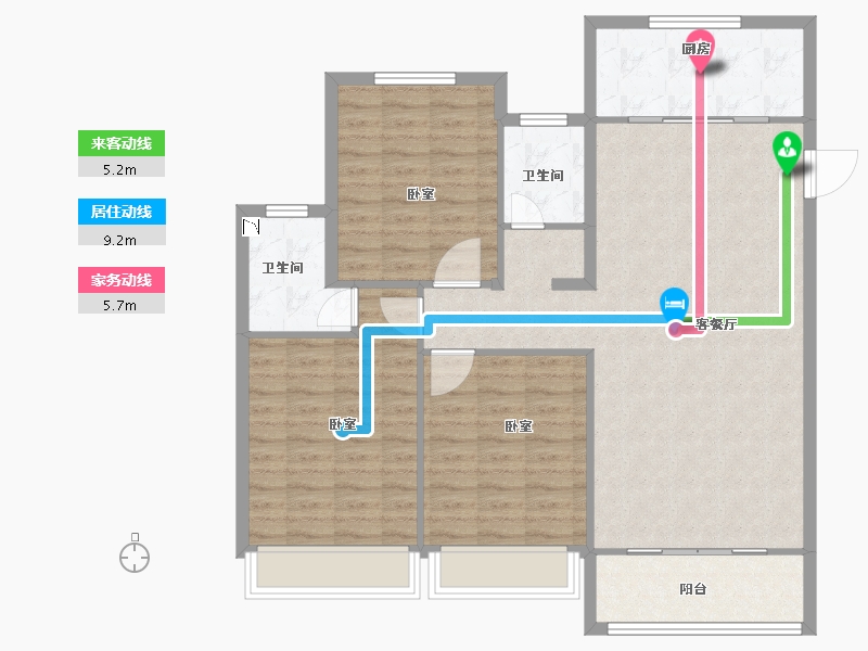 河南省-安阳市-丛台金悦湾-107.91-户型库-动静线