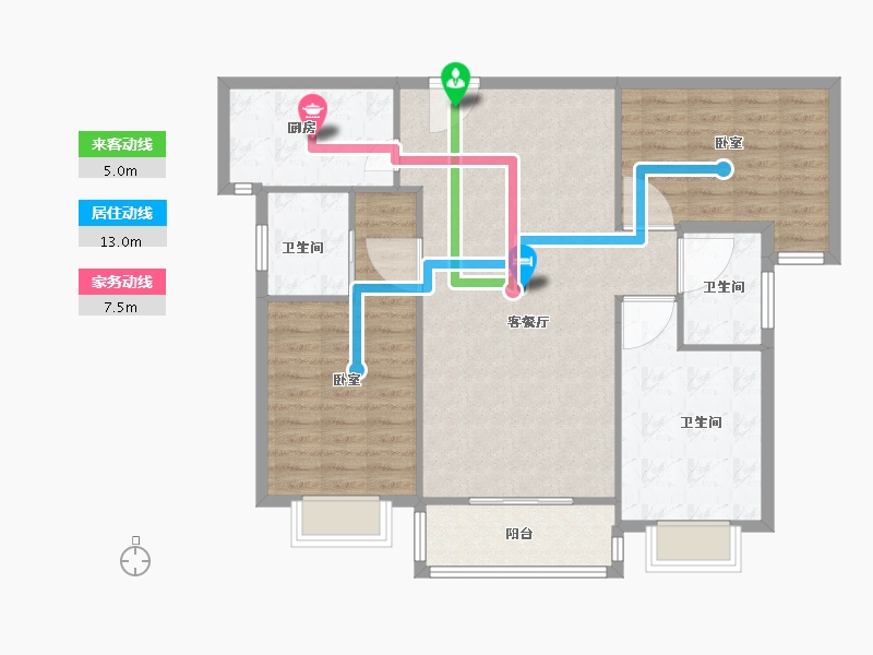 河南省-安阳市-国际御景城-100.70-户型库-动静线