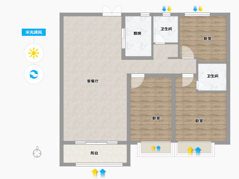 河南省-安阳市-西府景苑-99.18-户型库-采光通风