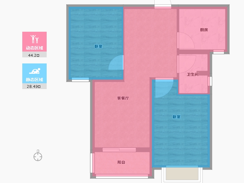 河南省-安阳市-阳光森林-64.99-户型库-动静分区