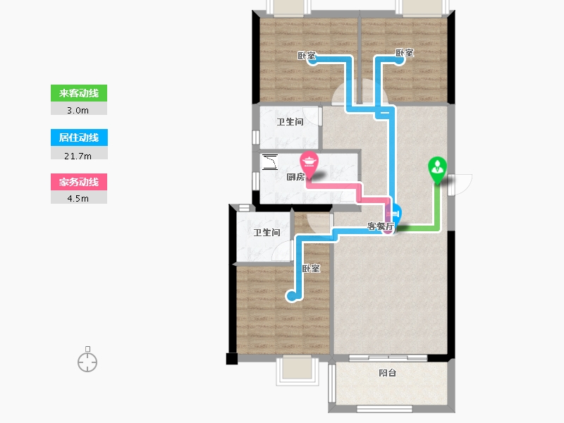 福建省-宁德市-福安碧桂园·铂玥府-84.00-户型库-动静线