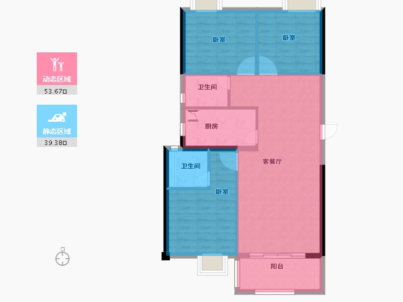 福建省-宁德市-福安碧桂园·铂玥府-84.00-户型库-动静分区