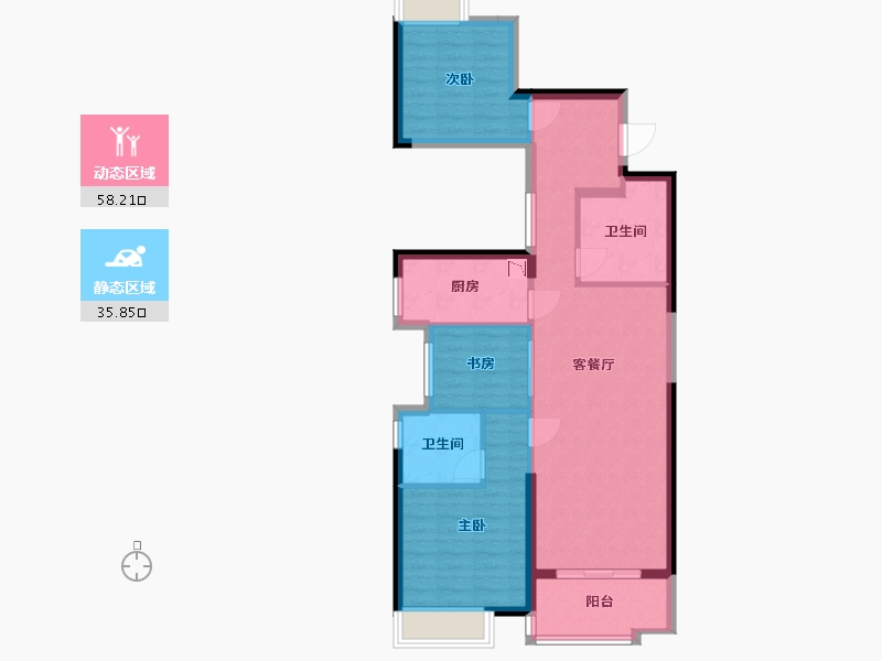 福建省-福州市-乌山九巷-84.00-户型库-动静分区