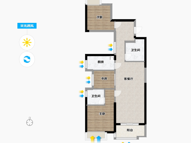 福建省-福州市-乌山九巷-84.00-户型库-采光通风