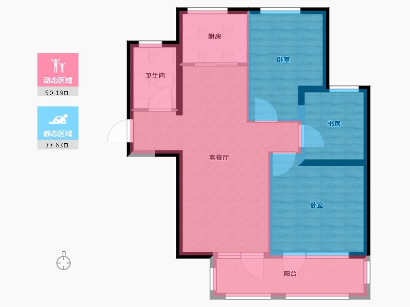 山东省-烟台市-香逸中央-75.00-户型库-动静分区