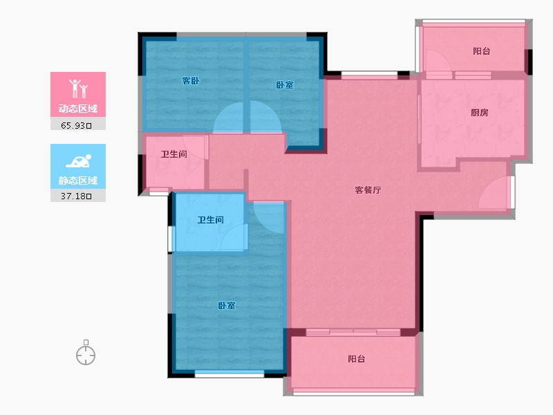 福建省-龙岩市-连城恒大悦澜湾-92.37-户型库-动静分区