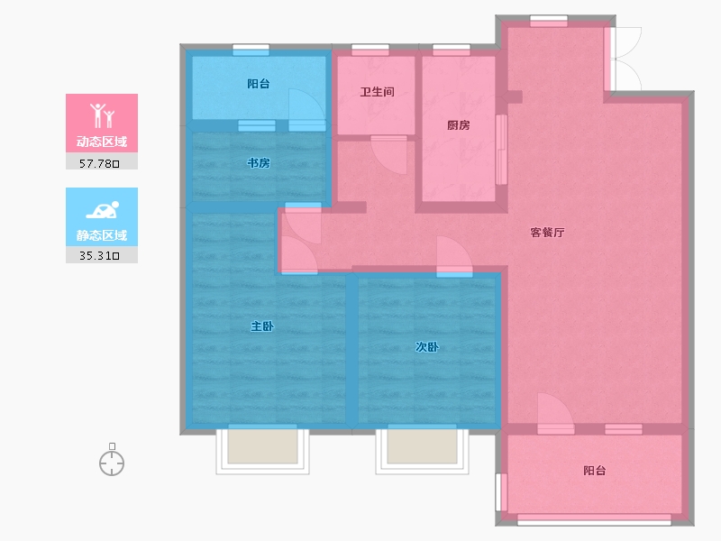 山东省-青岛市-绿阳锦绣城-82.01-户型库-动静分区