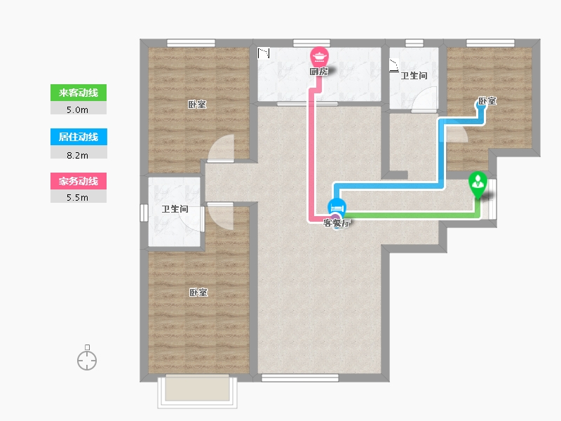 新疆维吾尔自治区-乌鲁木齐市-海大香山壹号-91.97-户型库-动静线