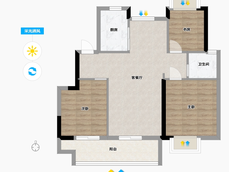 江西省-南昌市-绿梦首府-71.21-户型库-采光通风