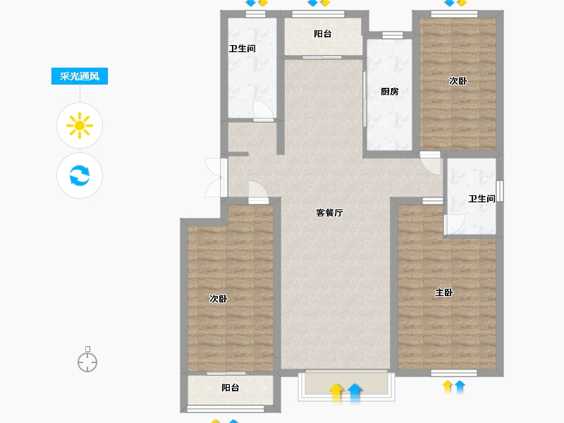 山东省-潍坊市-图蘭朵-112.00-户型库-采光通风