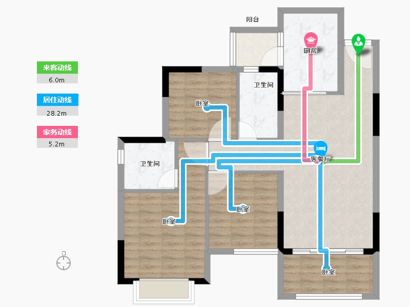 福建省-龙岩市-连城恒大悦澜湾-89.37-户型库-动静线