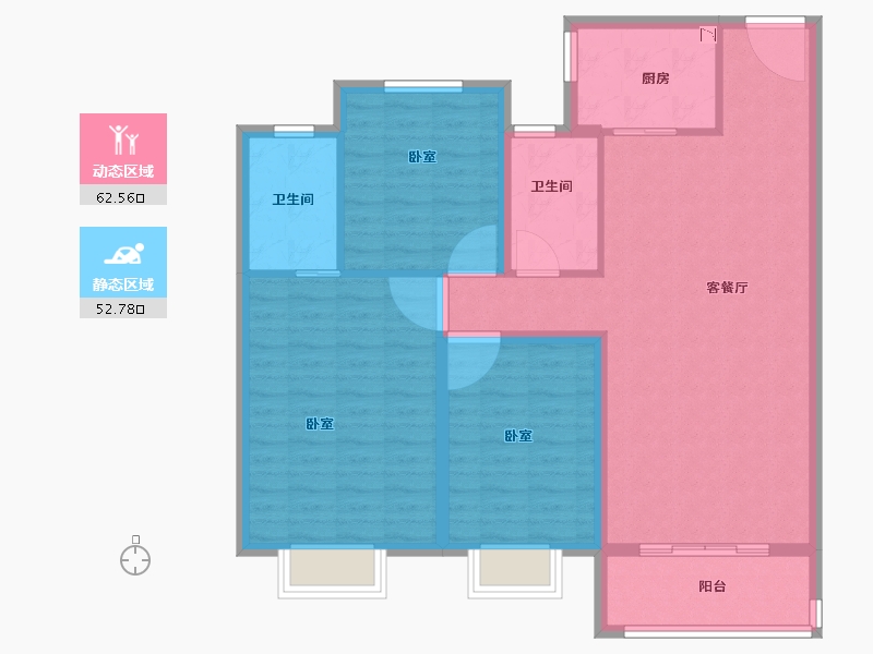 河南省-安阳市-内黄嘉洲城-104.62-户型库-动静分区