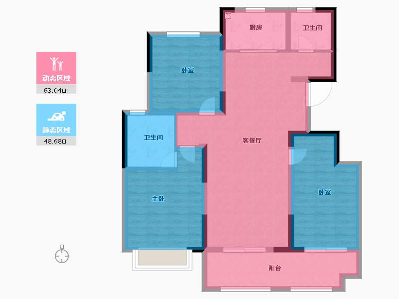 河南省-安阳市-多伦公园里-100.07-户型库-动静分区