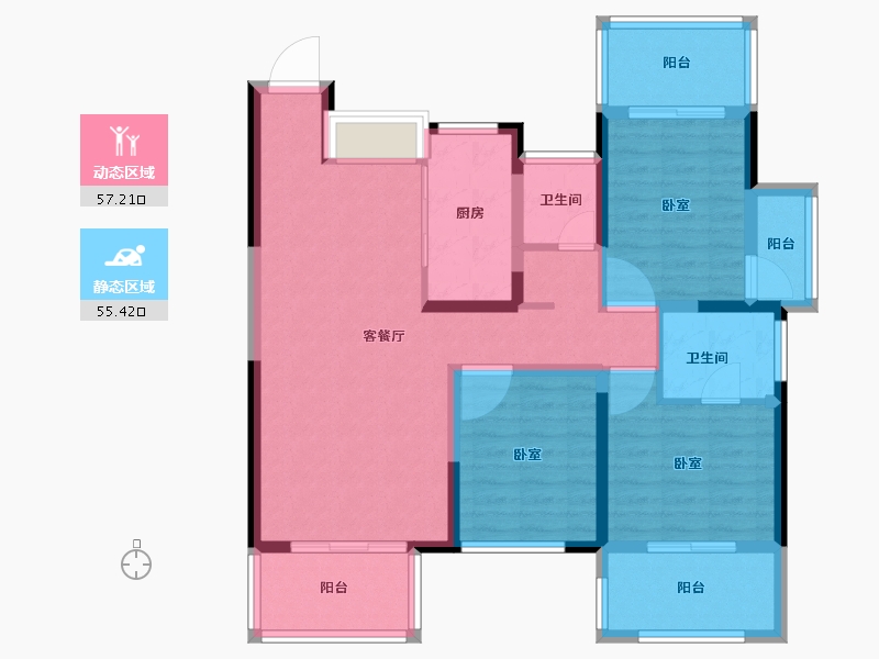 浙江省-绍兴市-和雍锦世家-100.00-户型库-动静分区