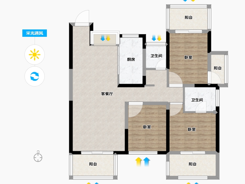 浙江省-绍兴市-和雍锦世家-100.00-户型库-采光通风