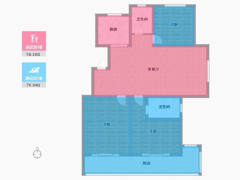 山东省-济南市-三发尚河名郡-121.76-户型库-动静分区