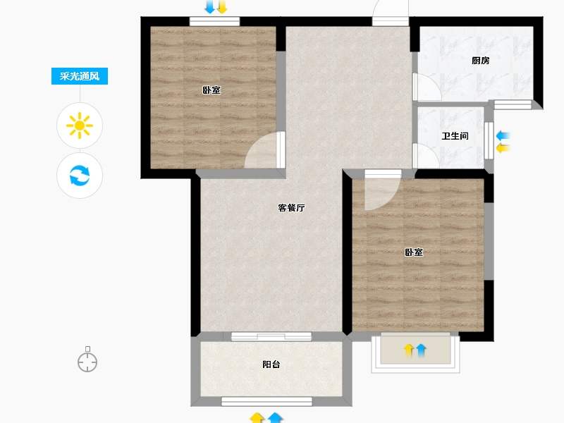 河南省-安阳市-多伦公园里-71.04-户型库-采光通风