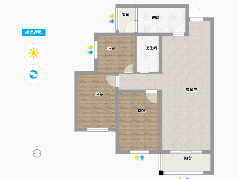 河南省-安阳市-天宏美好生活家园-85.00-户型库-采光通风