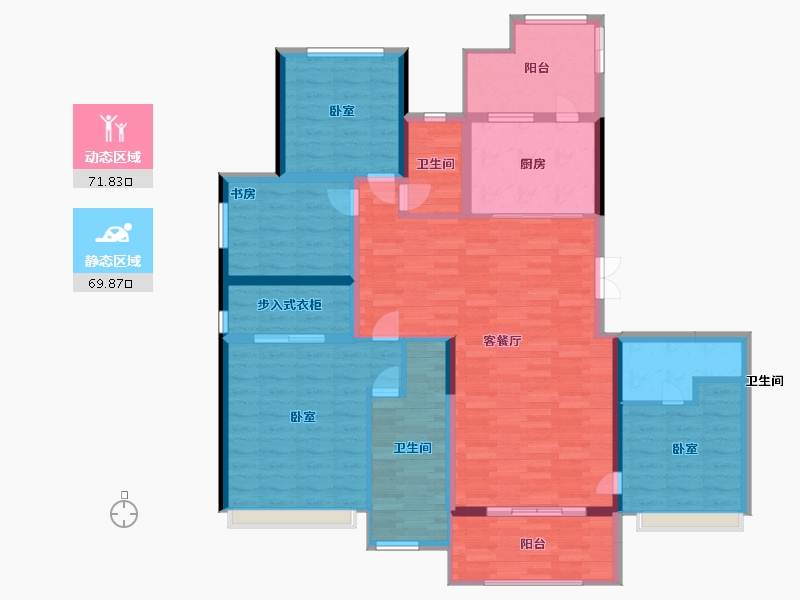 河南省-郑州市-亚新海棠公馆-127.99-户型库-动静分区