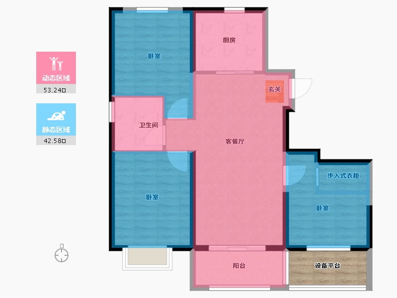 山东省-烟台市-中节能朗庭-91.14-户型库-动静分区